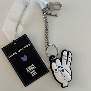 Marc Jacobs + Anna Sui collaboration Peace blue nails keyring BAG CHARM